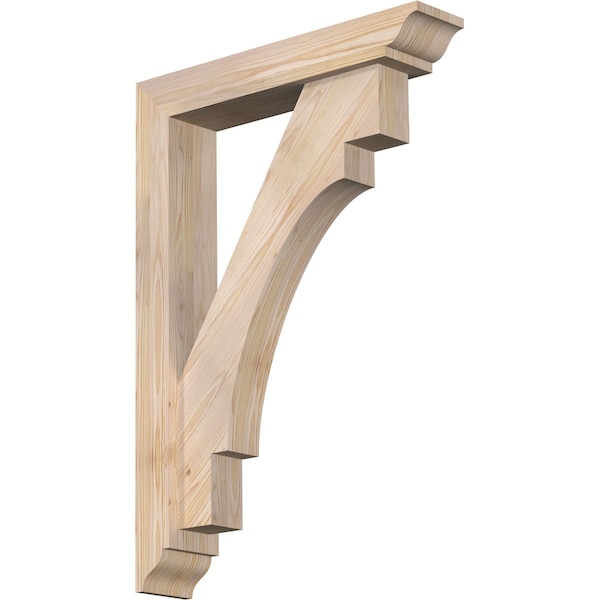 Ekena Millwork Merced Traditional Smooth Bracket w/ Offset Brace, Douglas Fir, 5 1/2"W x 28"D x 40"H BKT0604X28X40MRC01SDF - main